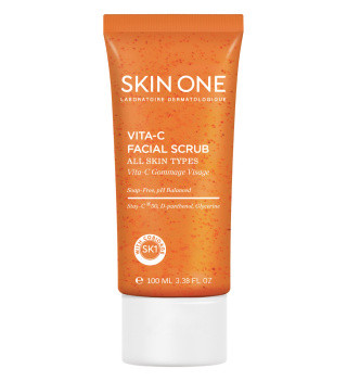 اسکراب صورت مدل Vit C مناسب انواع پوست حجم 100 میلی لیتر اسکین وان