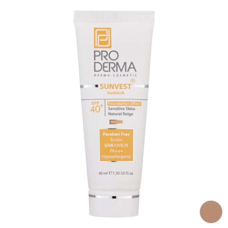 ضد آفتاب مینرال SPF40 سان وست پرودرما رنگی