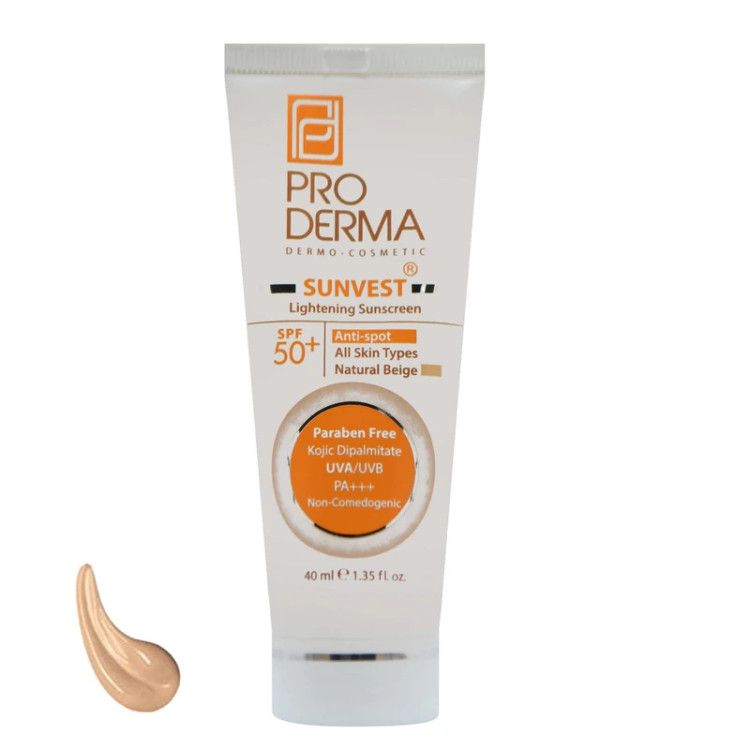 ضد آفتاب و روشن کننده لک پوست SPF50 سان وست پرودرما