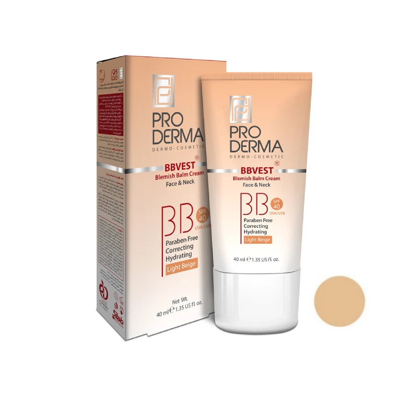 کرم پوشاننده ب ب وست SPF 40 بژ روشن پرودرما